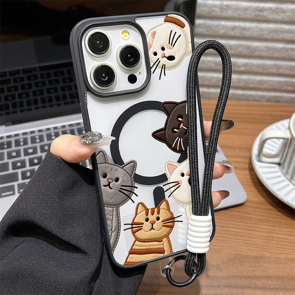 Casing HP Kucing Bordir Imitas - Apple Iphone 15 Pro Max ulasan dan harga